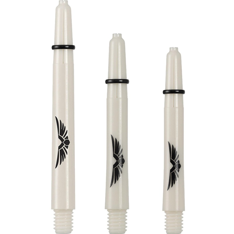 *Shot Eagle Claw Dart Shafts – with Machined Rings – Strong Polycarbonate Stems – Bone White Medium