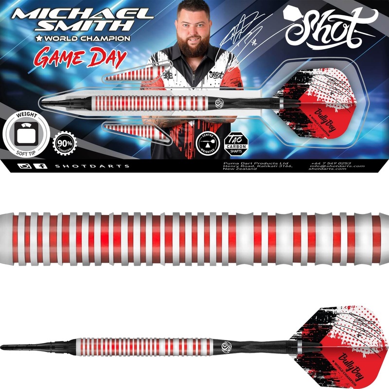Shot – Michael Smith Game Day Darts – Soft Tip – 90% Tungsten – 20g