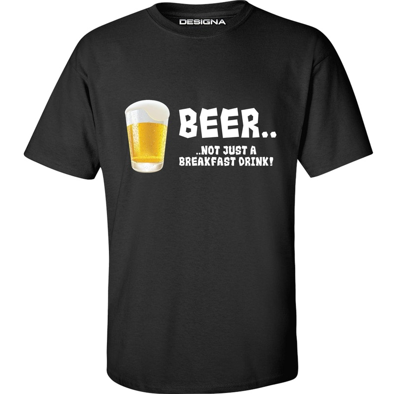 T Shirt – Humour Dart T-Shirt – Black – Beer, Breakfast Drink 2XL