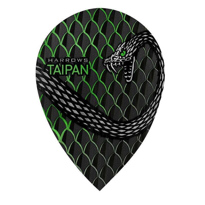 Taipan Green Pear Dart Flights By Harrows Green