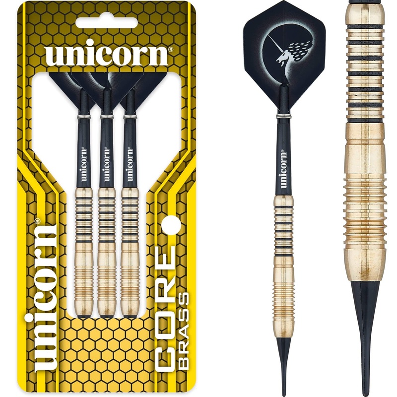 Unicorn Core Brass Darts – Soft Tip – Style 2 – Brass 16g