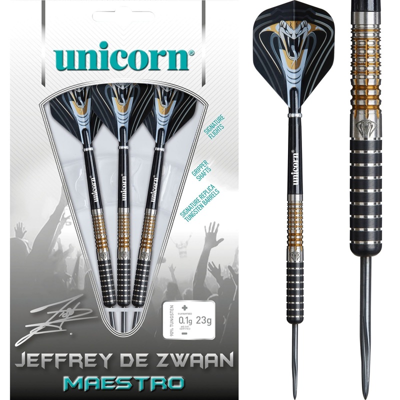 Unicorn Maestro Darts – Steel Tip – 90% Tungsten – Jeffrey de Zwaan P3 23g
