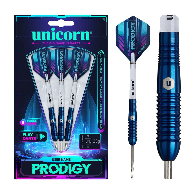 Unicorn Prodigy Torpedo 95% Tungsten Steel Tip Darts 23 GRAM