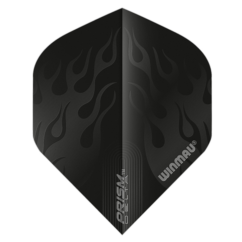 Winmau Prism Delta Black Flames Dart Flights Standard Black Flames