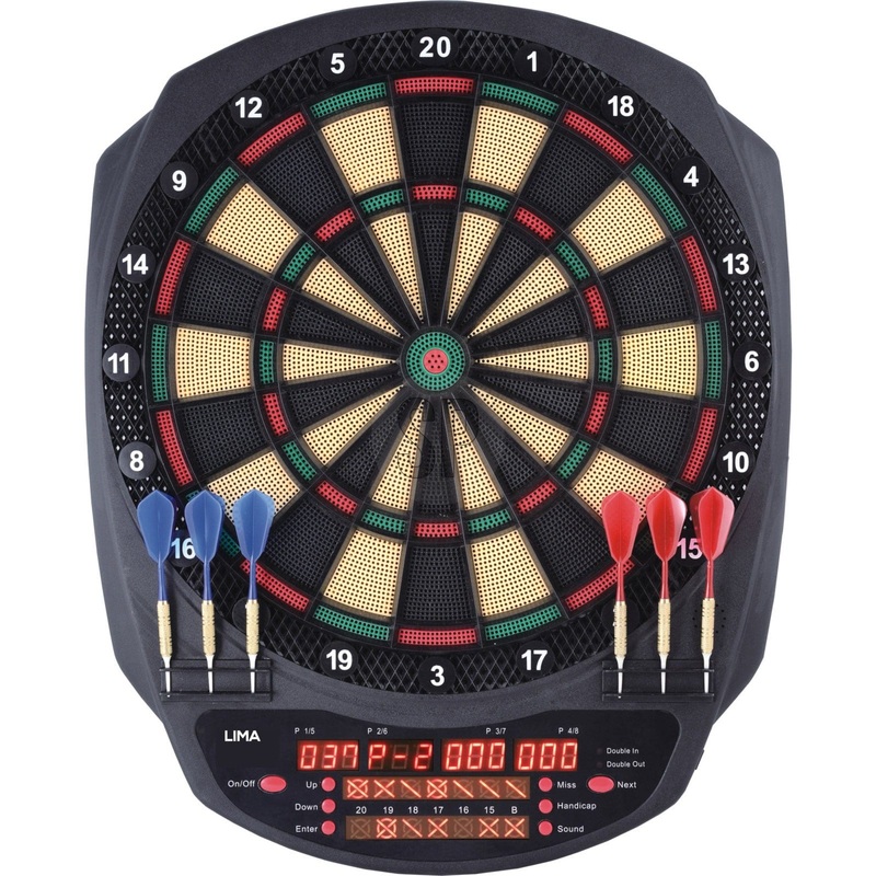 *XQMax Electronic Dartboard – Multiplayer – with 6 Darts – 36 Games – Lima