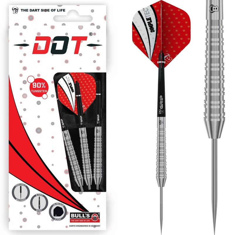 BULL’S Dot D3 Darts – Steel Tip – 90% Tungsten – Twin Ring 22g