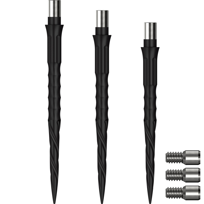 Caliburn Evo Dart Points – Push Fit with Tool – Easy Replace – Spiro – No Lip – Black 28mm