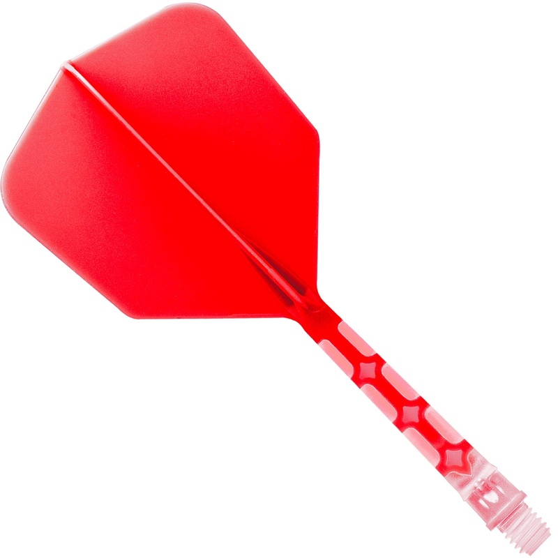 Cuesoul Rost T19 Integrated Dart Shaft and Flights – Big Wing – Clear with Red Flight Long