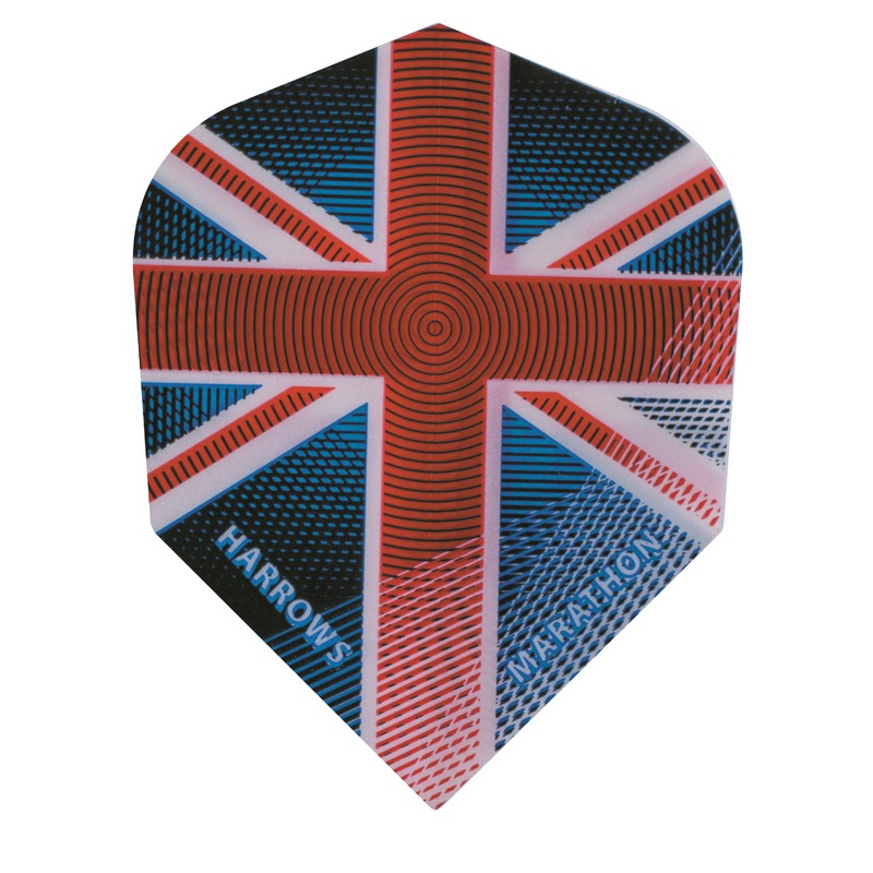 Harrows Marathon Union Jack White Stripe Dart Flights (1565)