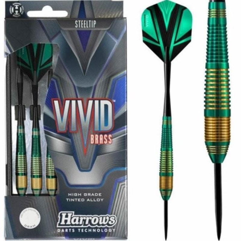 Harrows Vivid Darts – Steel Tip Brass – Green 22g