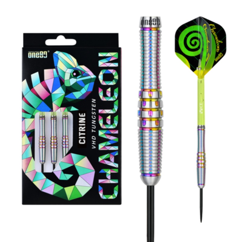 One80 Chameleon Citrine 22 gram 90% Tungsten Steel Tip Dart Set