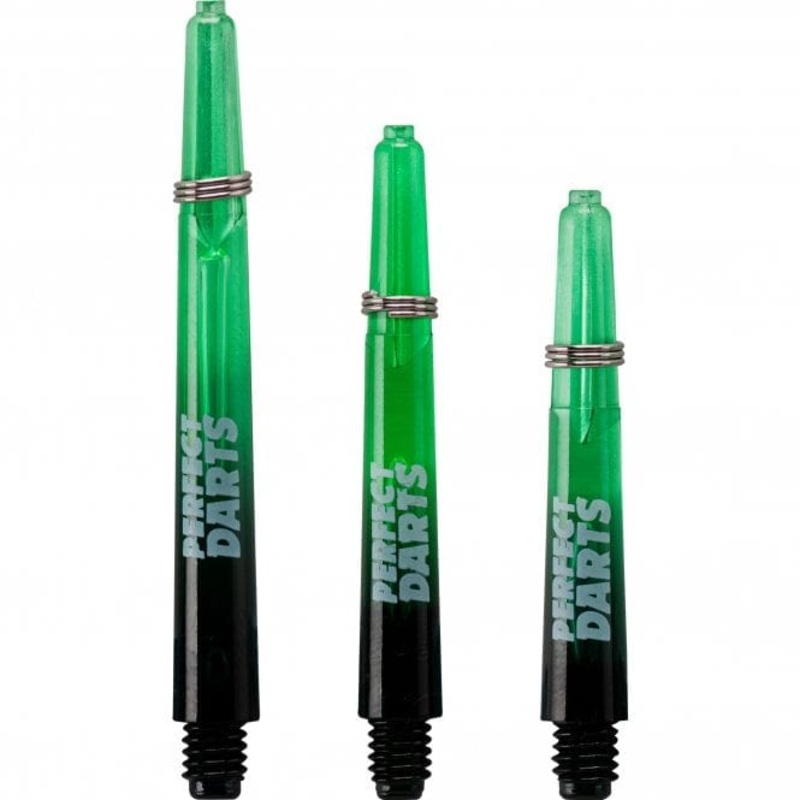 *Perfect Darts – Two Tone Shafts – Polycarbonate – Black & Green – 3 Sets Pack Short
