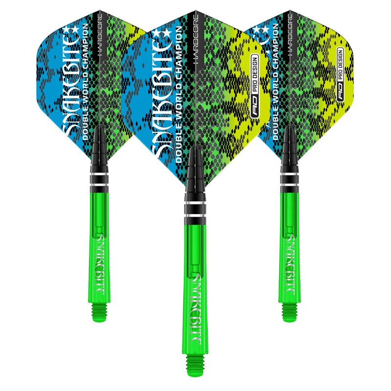Peter Wright Snakebite Nitro Ionic & Hardcore Combo – Green by Red Dragon – 2 Sets