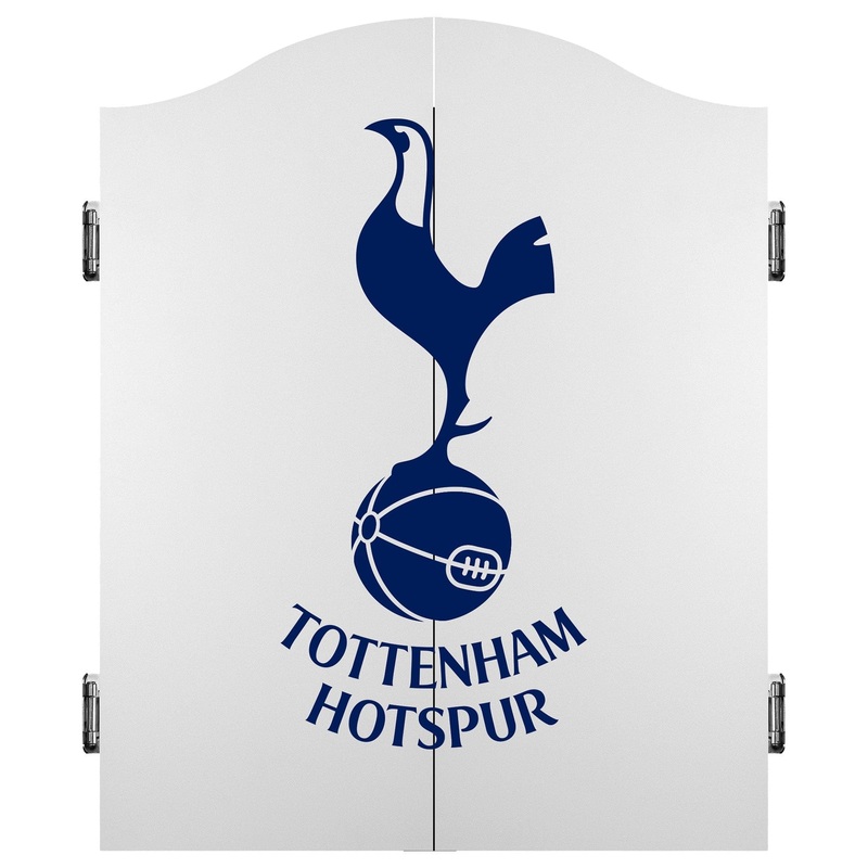 Tottenham Hotspur Dartboard Cabinet – Official Licensed – Spurs –  C1 – White – Navy Blue Crest
