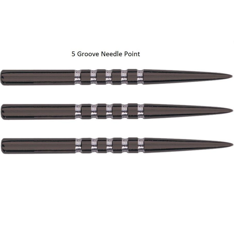 Unicorn 38mm 5 Groove Black Replacement Dart Points 38mm