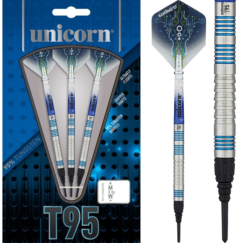 Unicorn T95 Darts – Soft Tip – Core XL – S2 – Blue 18g
