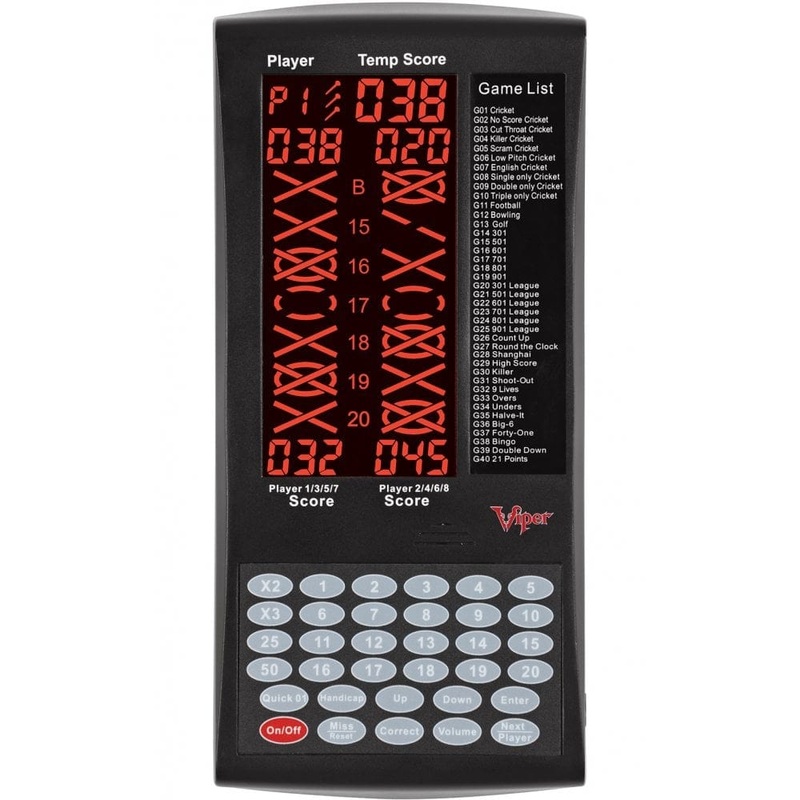 Viper ProScore Touchpad Scorer – 40 Games – Electronic Darts Scoring – Black