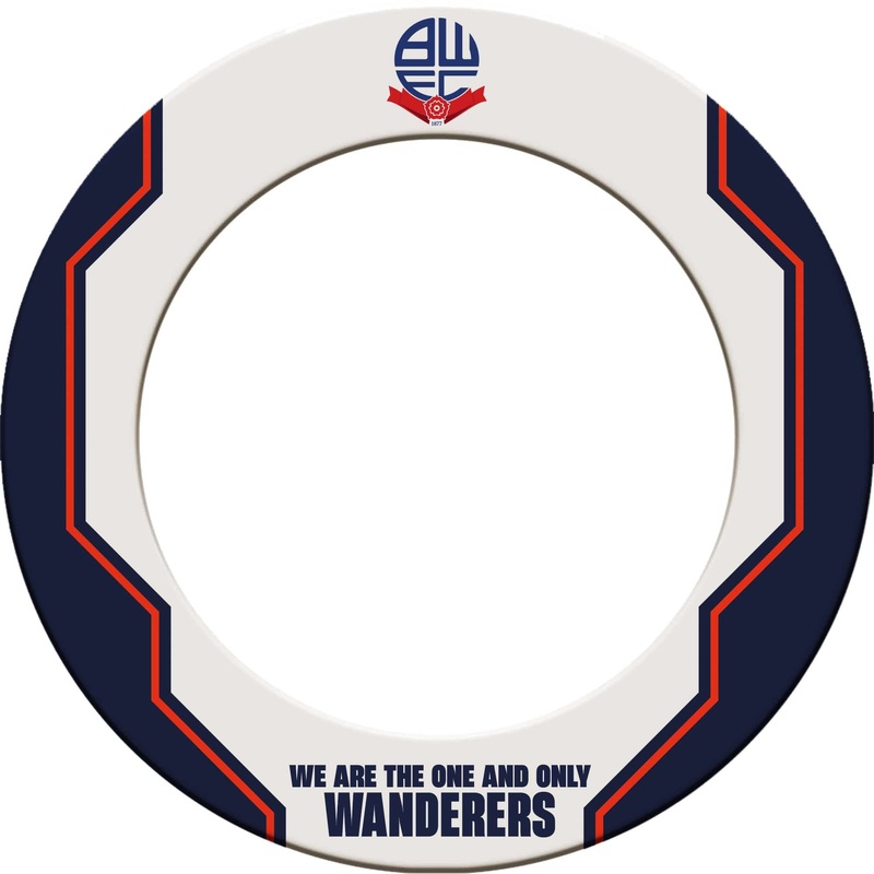 Bolton Wanderers Dartboard Surround – Official Licensed – BWFC – S2 – White – Logo with Blue Trim