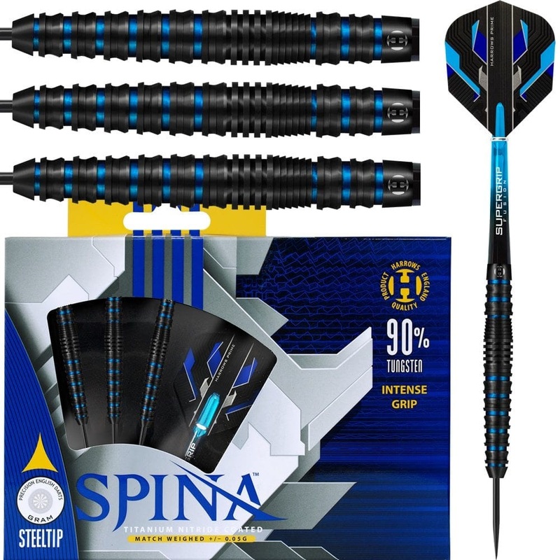*Harrows Spina Darts – Steel Tip – Black & Blue 21g
