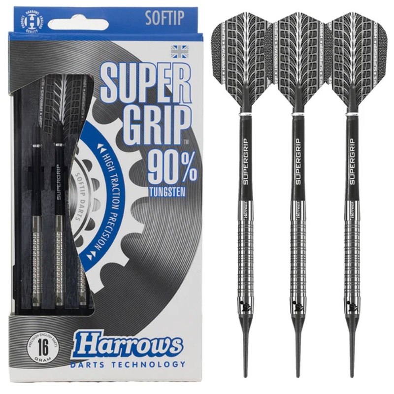 Harrows Supergrip 90% Tungsten Soft Tip Darts 16 Gram