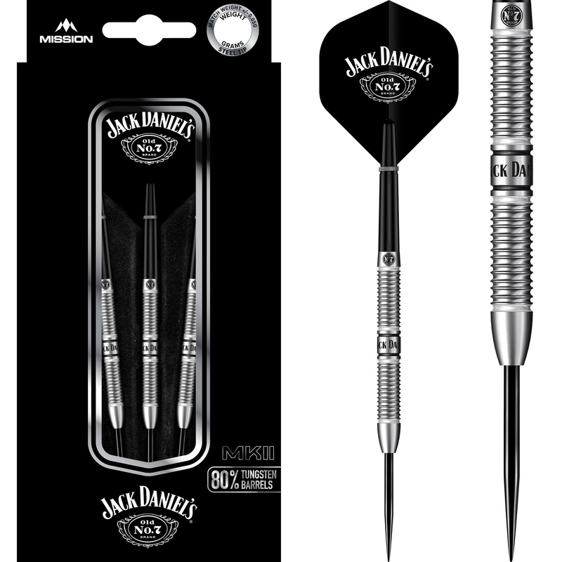 Jack Daniels Old No7 – Tungsten Darts – Steel Tip – Ringed – 22g 22g