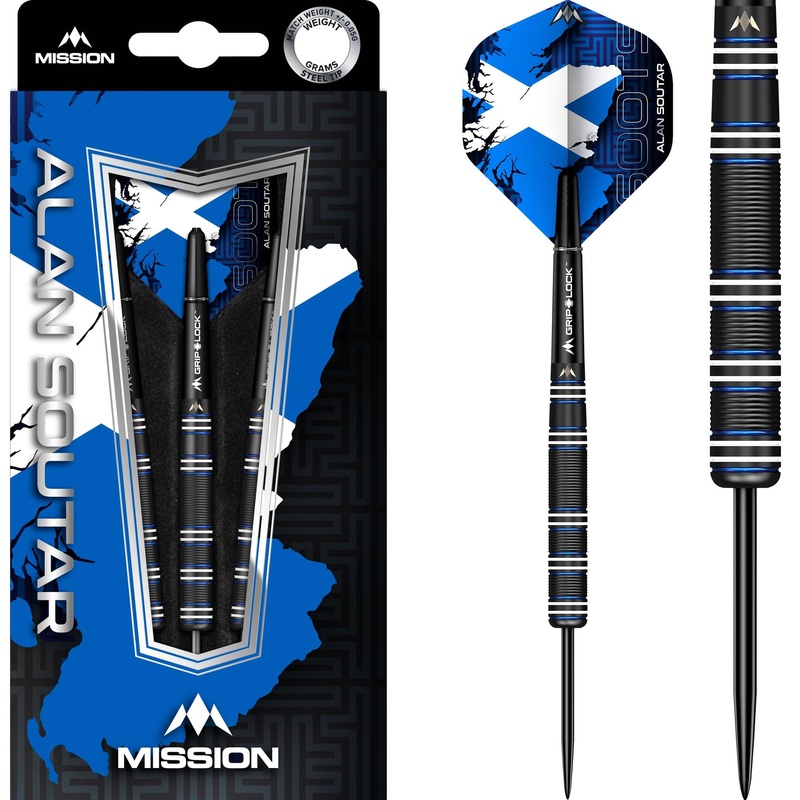 Mission Alan Soutar Darts – Steel Tip – 90% – Soots – Black Titanium 24g