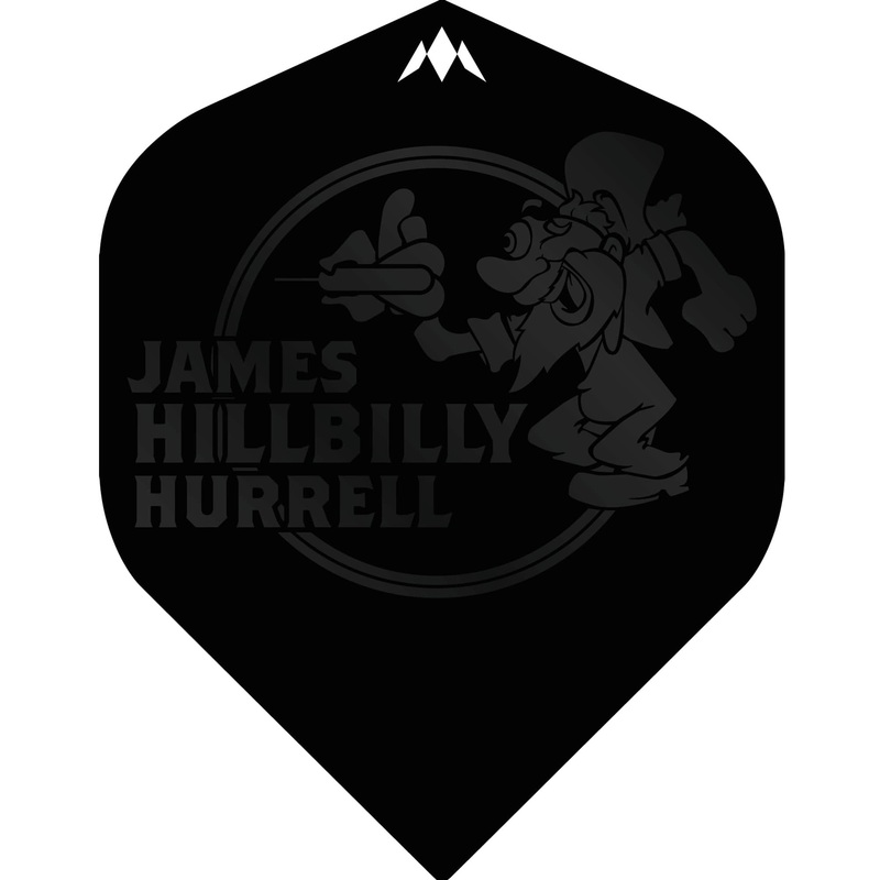 Mission Solo Dart Flights – 100 Micron – No2 – Std – James Hurrell – Black – Hillbilly