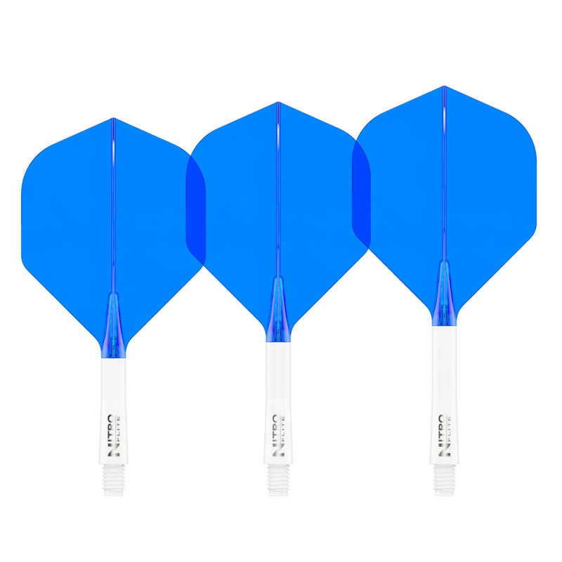 Nitro Flite Integrated Flight & Shaft White & Blue No2 by Red Dragon Short