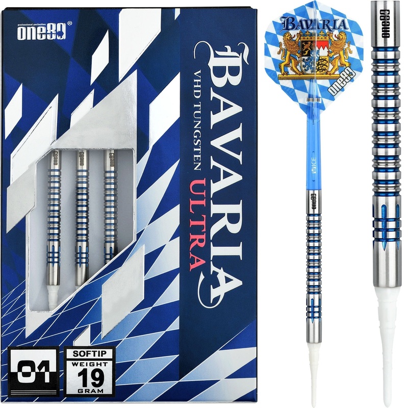 One80 Bavaria Ultra Long Darts – Soft Tip – S01 – Blue 19g