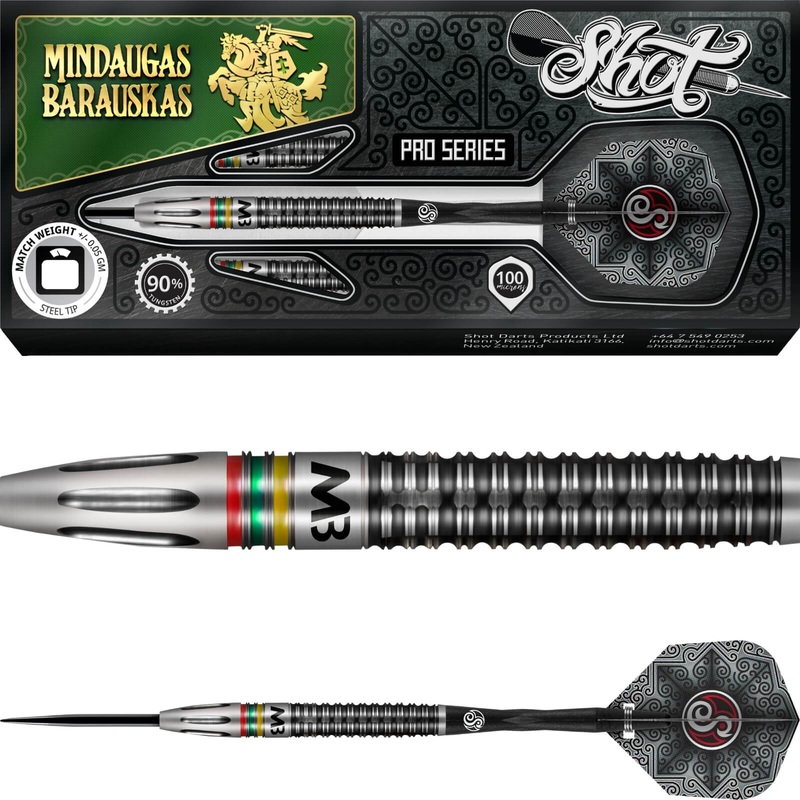 Shot – Mindaugas Barauskas Darts – Steel Tip – 90% Tungsten – 25g