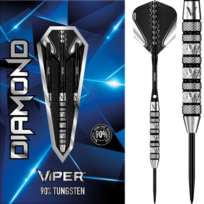 Viper Diamond Darts – Steel Tip – 95% – Knurled – S1 – Tri-Grip 22g