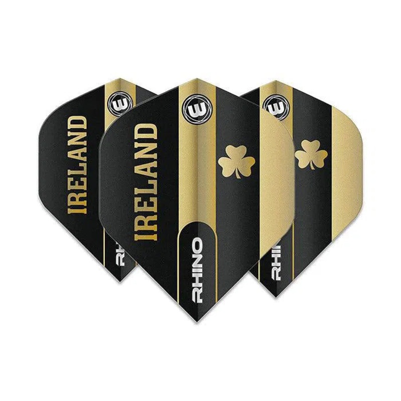 Winmau Rhino Extra Thick Standard “Ireland” Black & Gold Flights