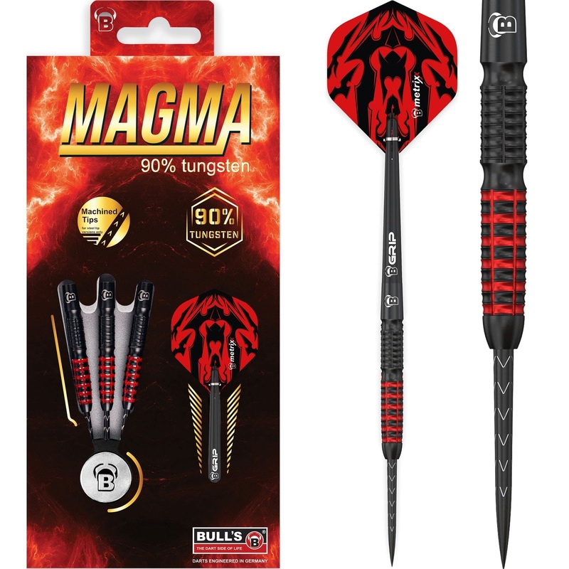 BULL’S Magma Darts – Steel Tip – Black and Red 23g