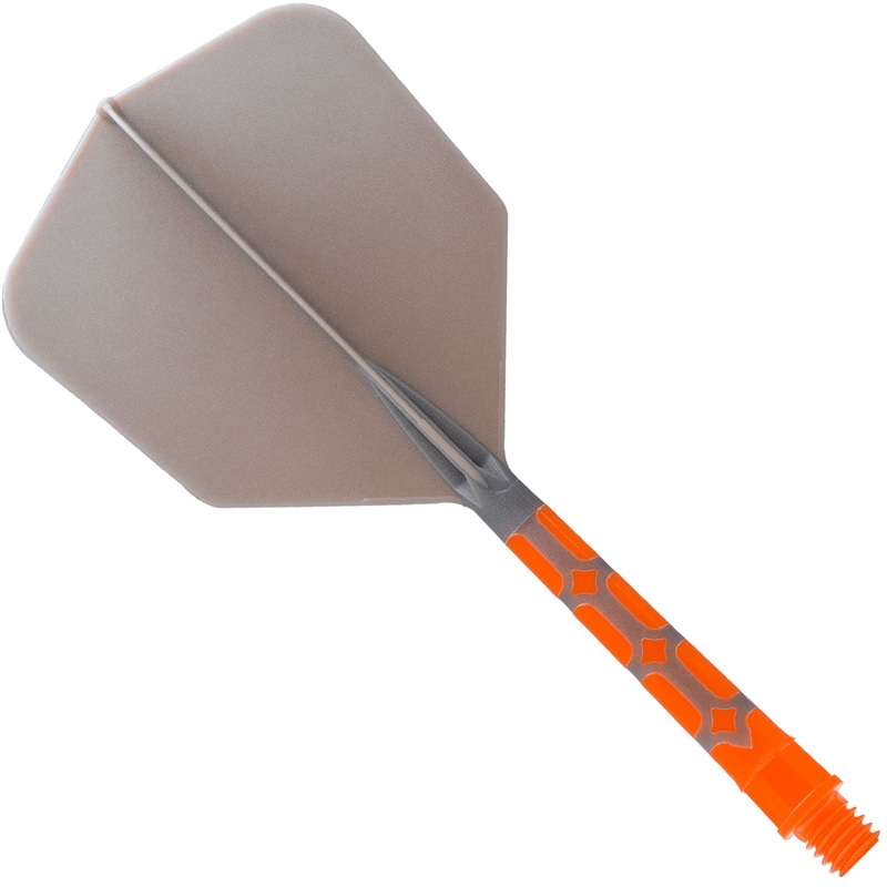 Cuesoul Rost T19 Integrated Dart Shaft and Flights – Big Wing – Orange with Grey Flight Long