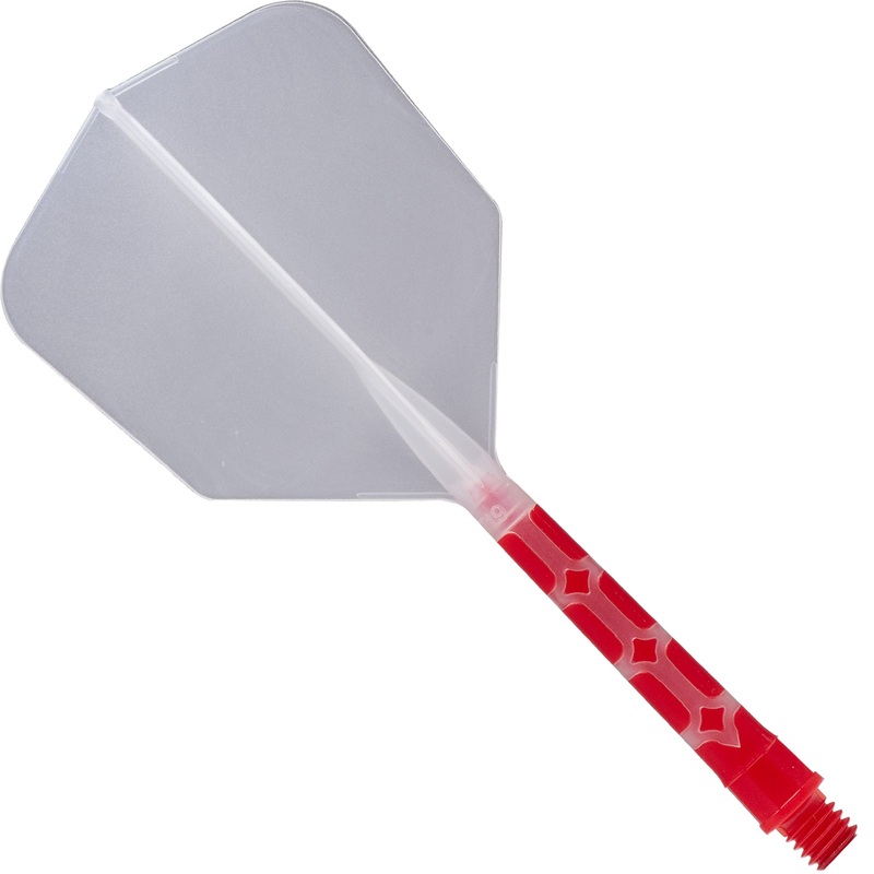 *Cuesoul Rost T19 Integrated Dart Shaft and Flights – Big Wing – Red with Clear Flight Long