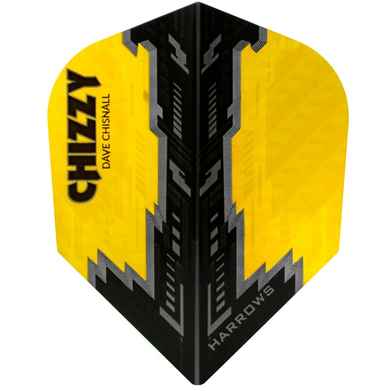 Dave Chisnall Yellow and Black Chizzy Dart Flights by Harrows – 7531