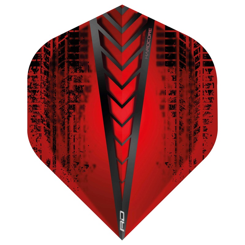 Hardcore Radical Red Standard Dart Flights by Red Dragon
