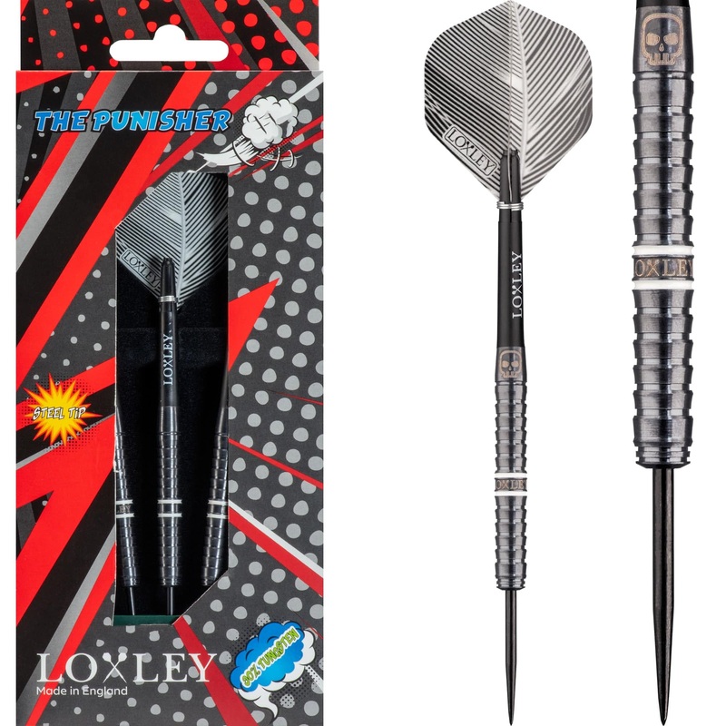 *Loxley The Punisher Darts – Steel Tip – Ringed – Black 23g