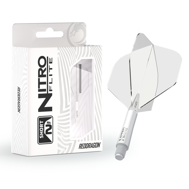 Nitro Flite –  Integrated Flight and Shaft White & Clear Short