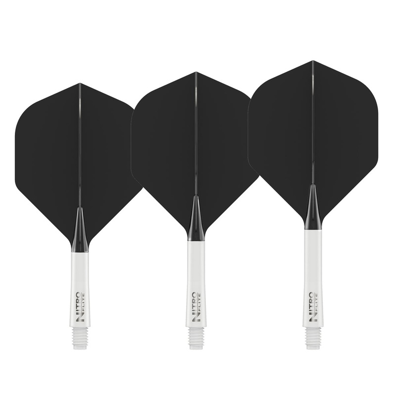 Nitro Flite Integrated Flight & Shaft White & Black No2 by Red Dragon Short