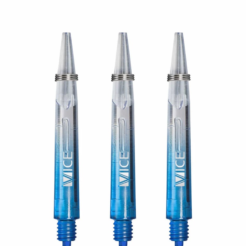 One80 Proplast Vice Dart Shafts – Blue/Clear – Short Polycarbonate Short (35mm in length excluding thread) Blue/Clear