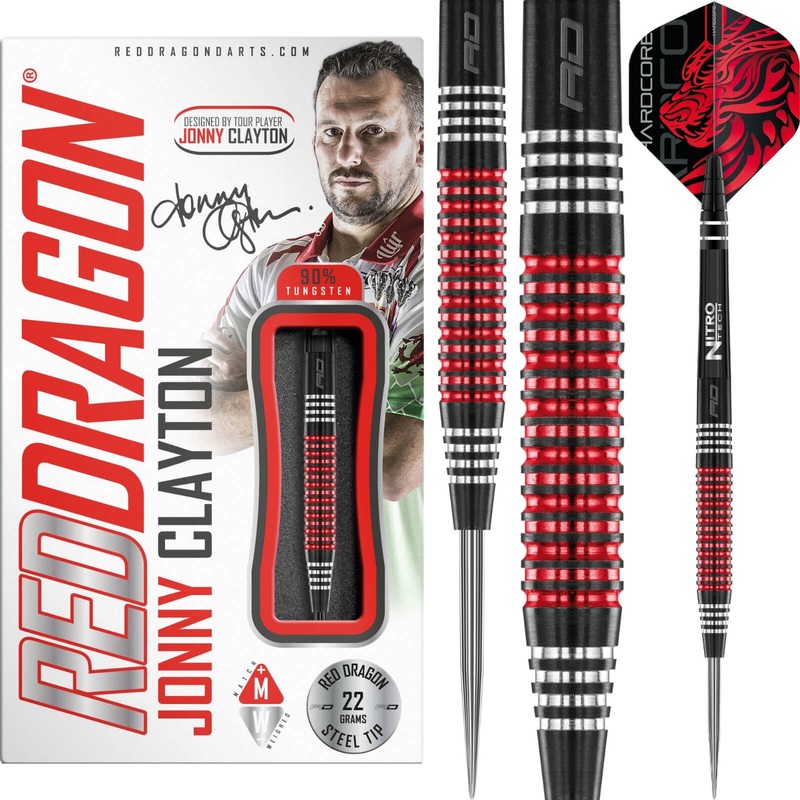 Red Dragon – Jonny Clayton SE Darts – Steel Tip – 90% Tungsten – 22g 24g 22 grams