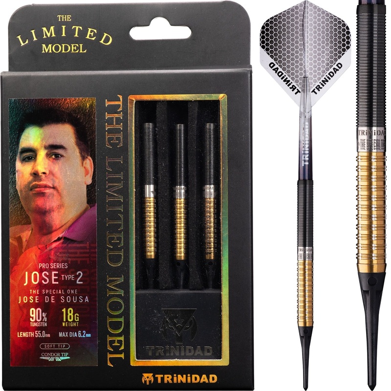 Trinidad Pro – Soft Tip Darts – Jose De Sousa – Type 2 – Gold – 18g 18g