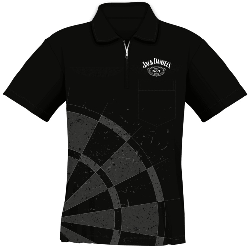 Jack Daniels – Soft Feel Dart Shirt – Logo Design – Black 2XL
