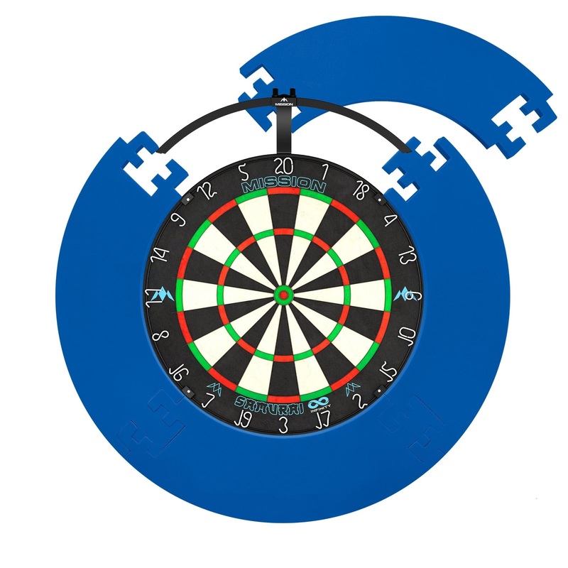 Mission Samurai Infinity Dartboard Set – Dart Board, Jigsaw Surround & Torus 100 Light – Blue