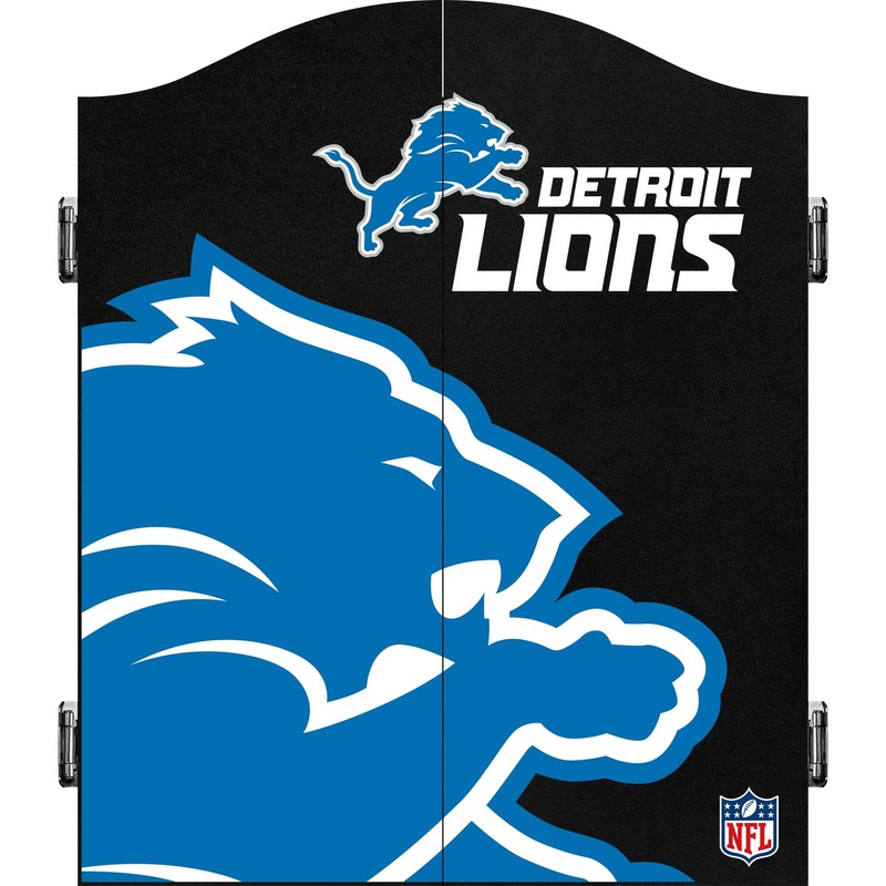 NFL – Dartboard Cabinet – Official Licensed – Detroit Lions