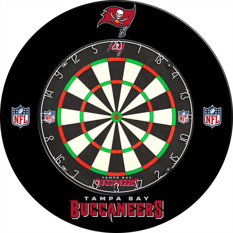 NFL – Printed Dartboard & Printed Surround – Official Licensed – Tampa Bay Buccaneers