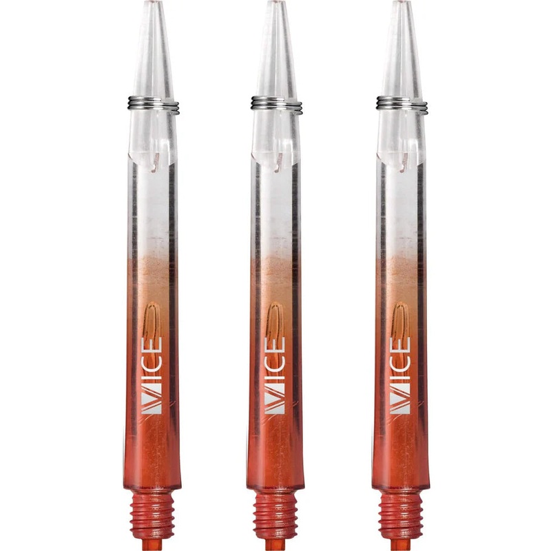 One80 Proplast Vice Dart Shafts – Red/Clear – Medium Polycarbonate Medium (48mm in length excluding thread) Red/Clear