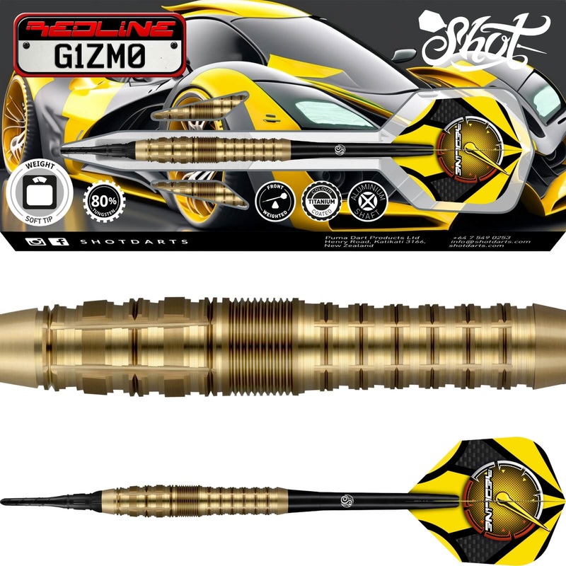 Shot – Redline G1ZM0 Darts – Soft Tip – 80% Tungsten – 20g