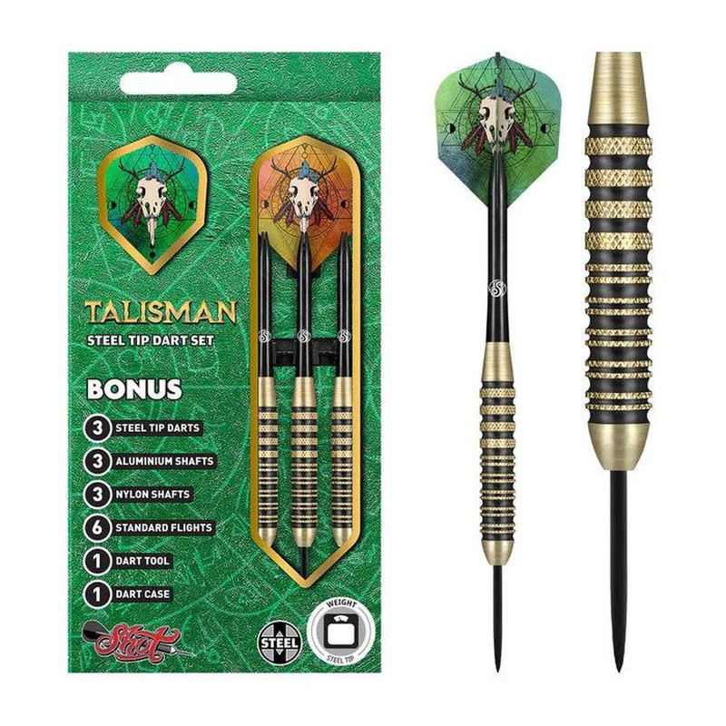 Shot Talisman Brass Steel Tip Darts 22 GRAM